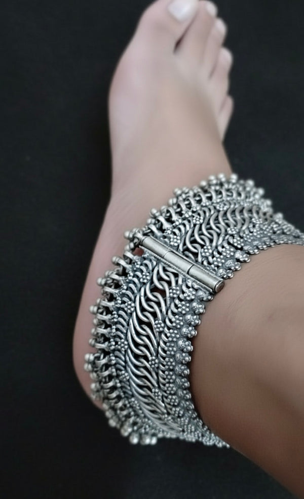 Statement 925 Silver Anklet (pair)